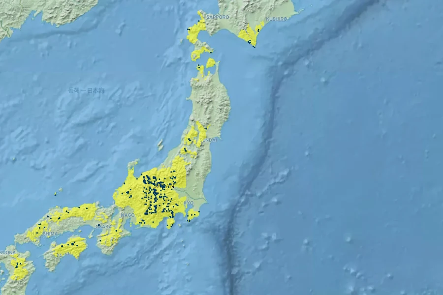 Scabiosa japonica Native Range