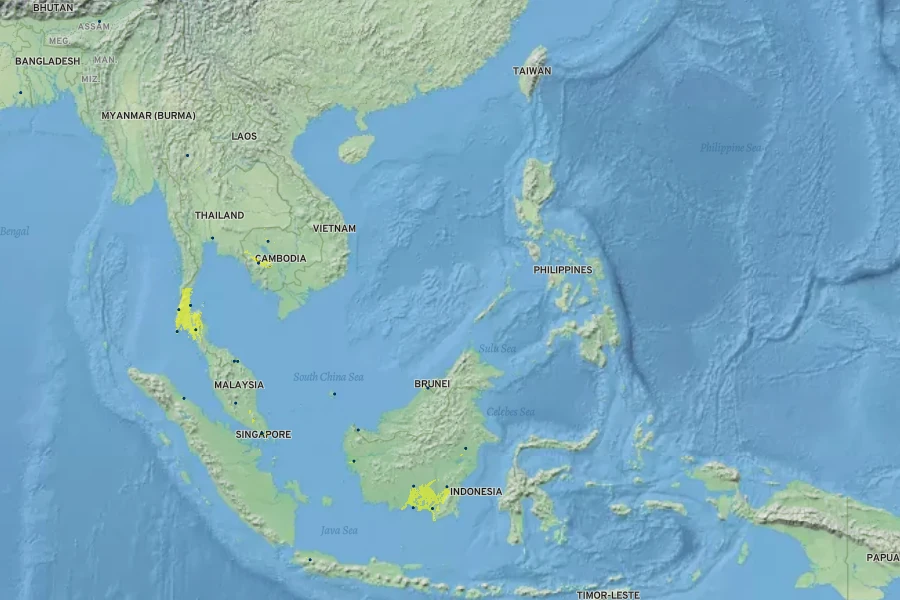 Schumannianthus benthamianus Native Range
