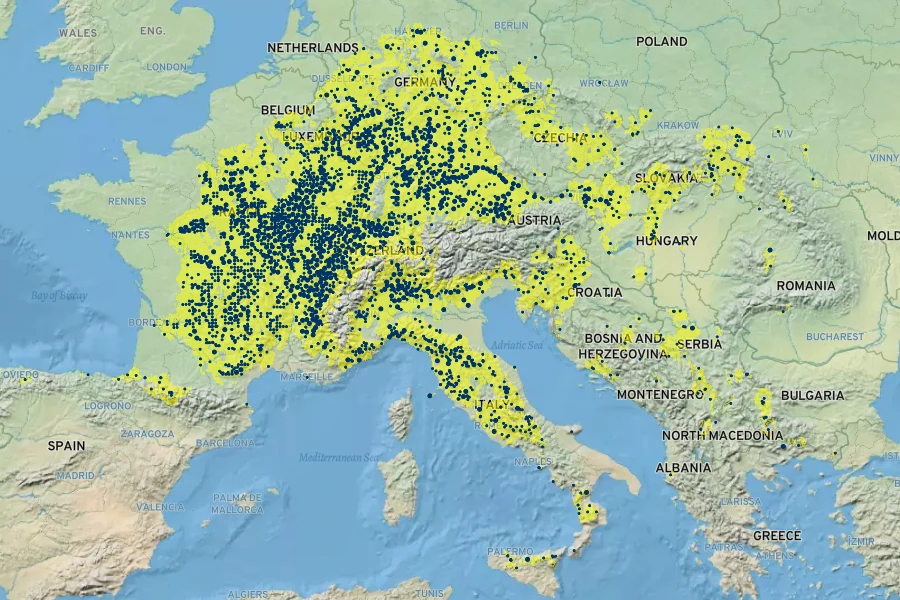 Scilla bifolia Native Range
