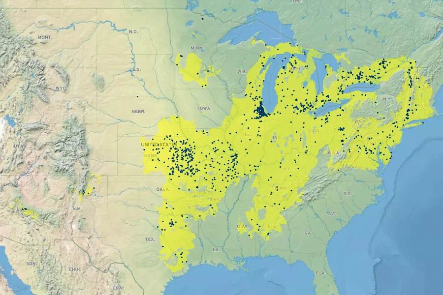 Scirpus pendulus Native Range
