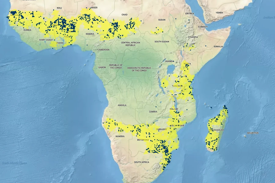 Sclerocarya birrea Native Range