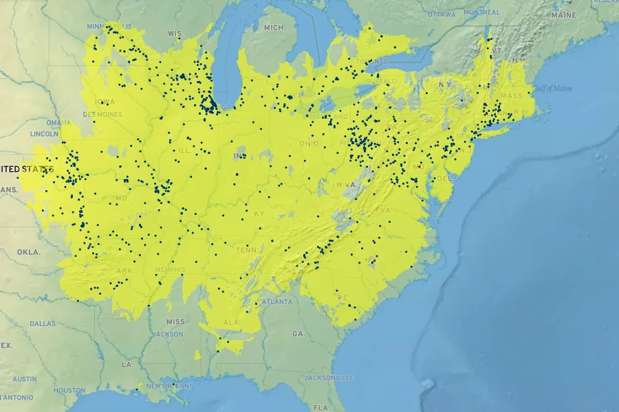 Scrophularia marilandica Native Range