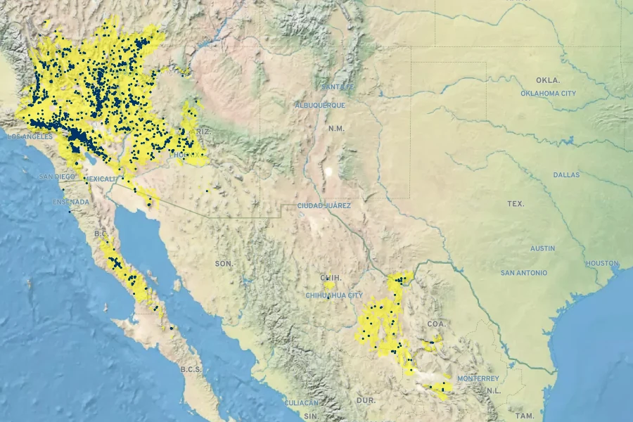 Scutellaria mexicana Native Range