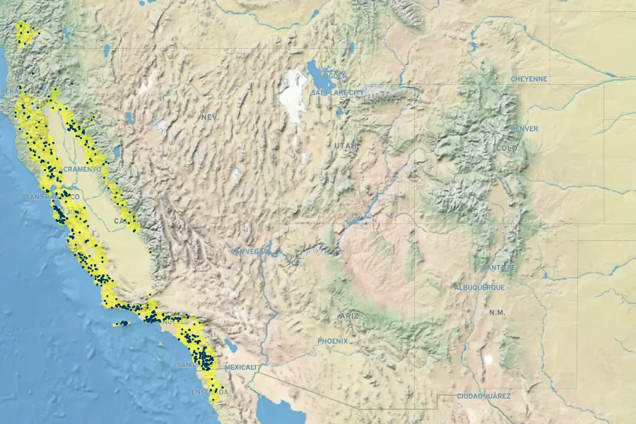 Scutellaria tuberosa Native Range