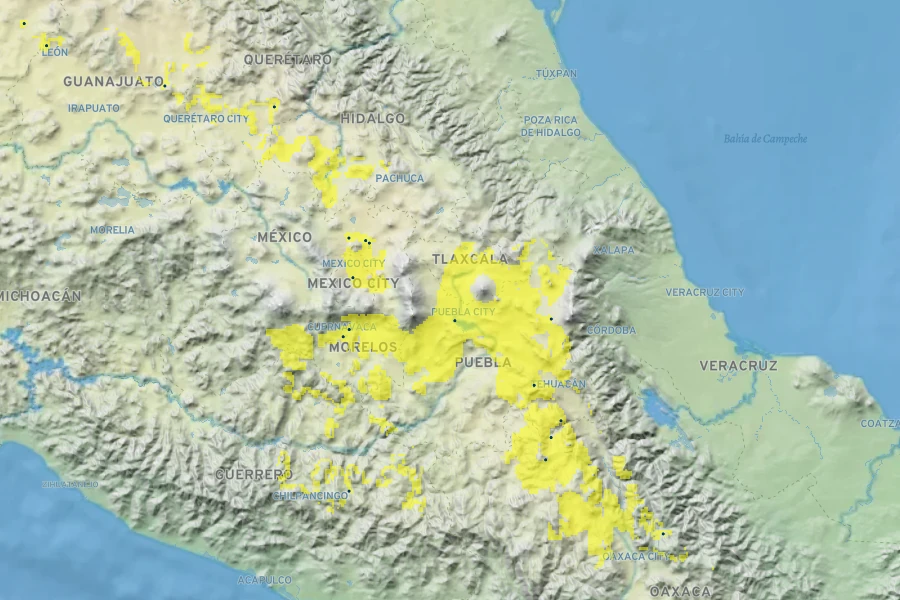 Sedum pachyphyllum Native Range
