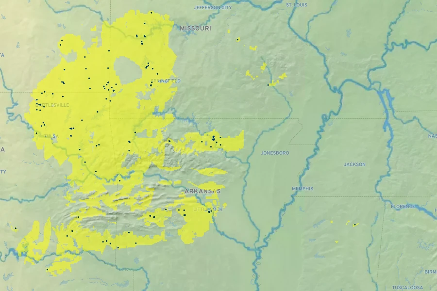 Selenia aurea Native Range