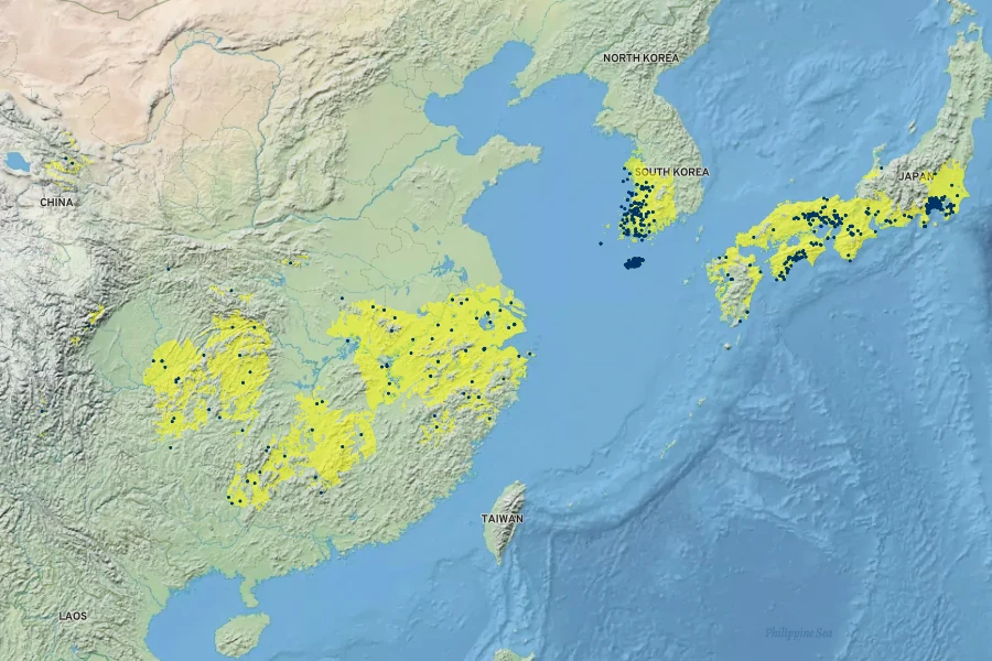 Semiaquilegia adoxoides Native Range