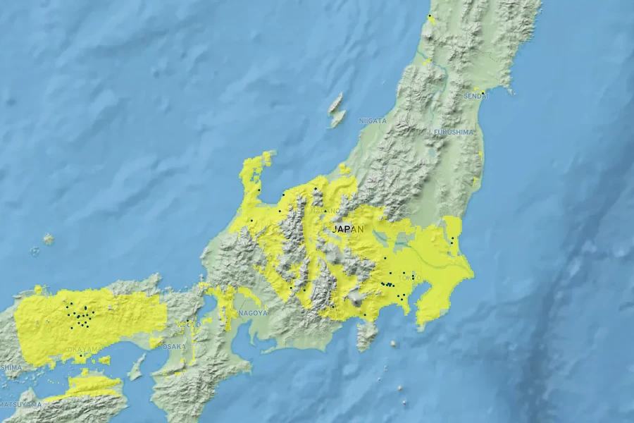 Semiarundinaria fastuosa Native Range