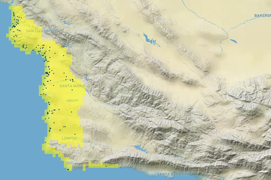 Senecio blochmaniae Native Range