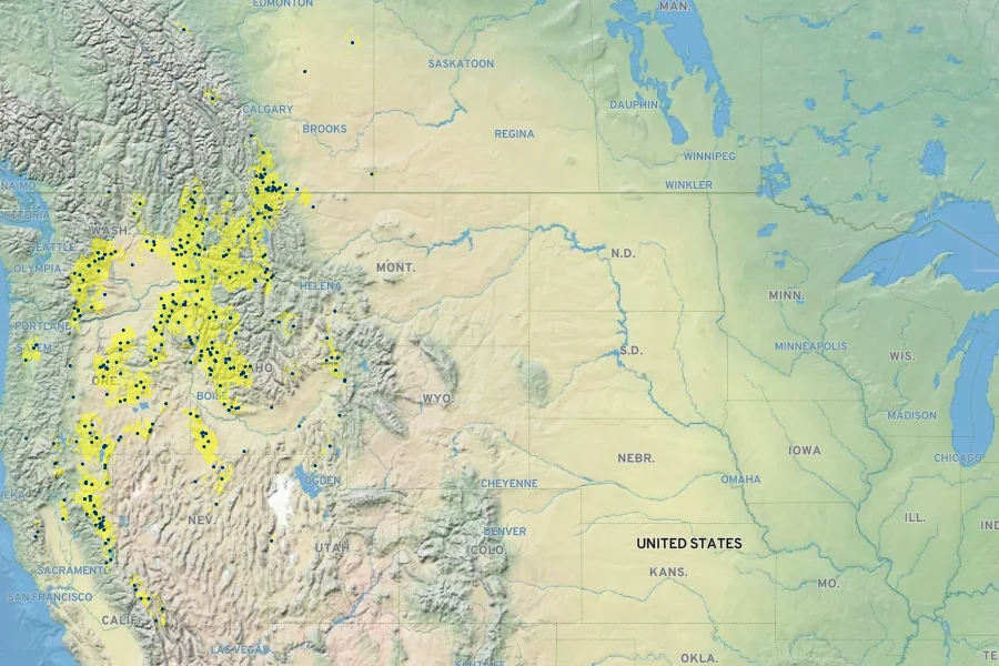 Senecio hydrophiloides Native Range
