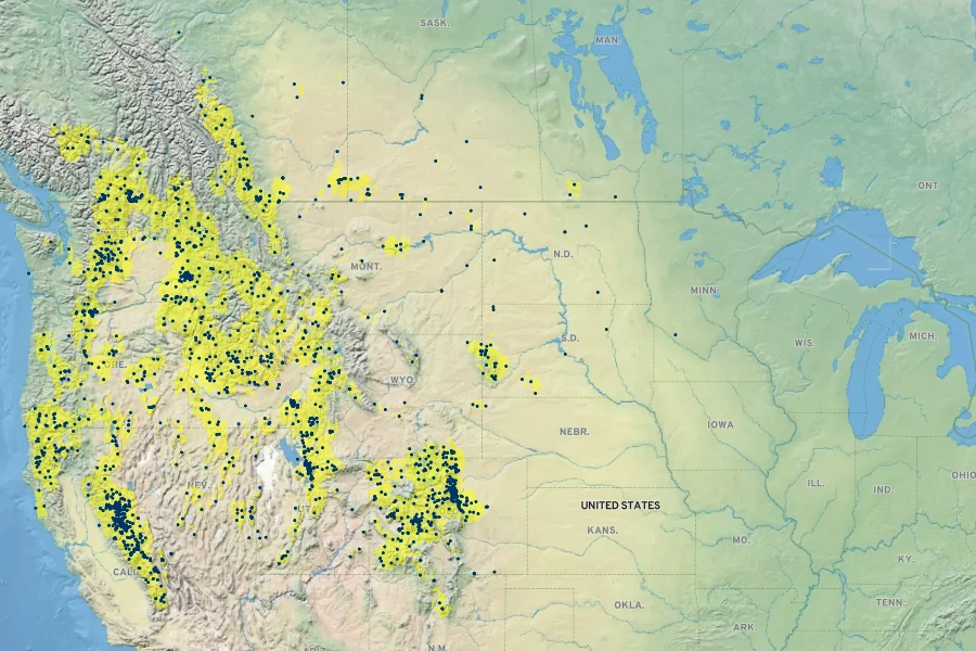 Senecio integerrimus Native Range