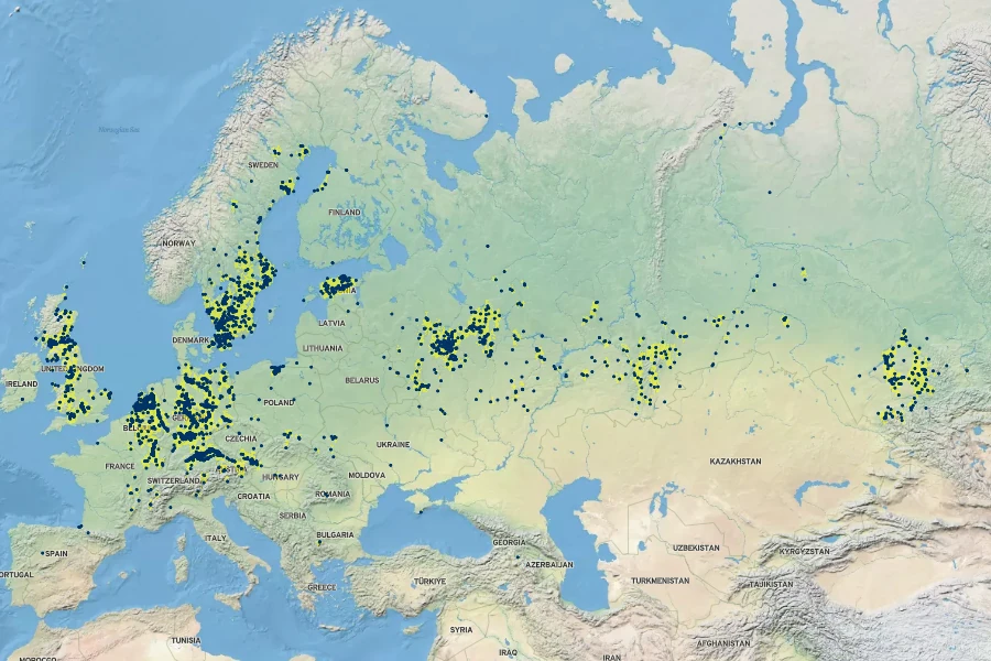 Senecio sarracenicus Native Range