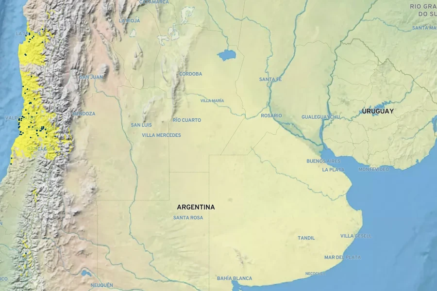 Senna candolleana Native Range