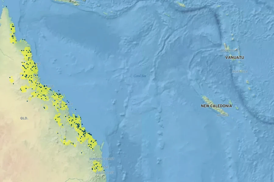 Senna gaudichaudii Native Range