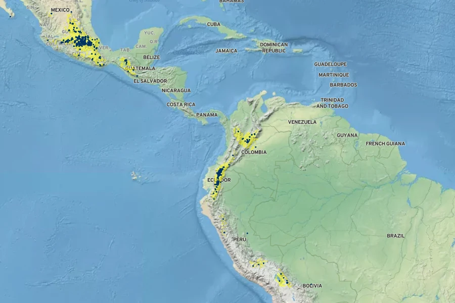 Senna multiglandulosa Native Range