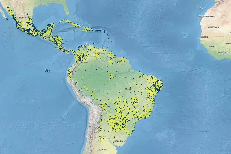 Senna occidentalis Native Range
