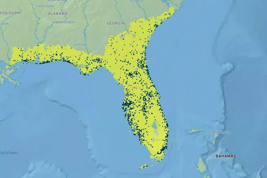 Serenoa repens Native Range