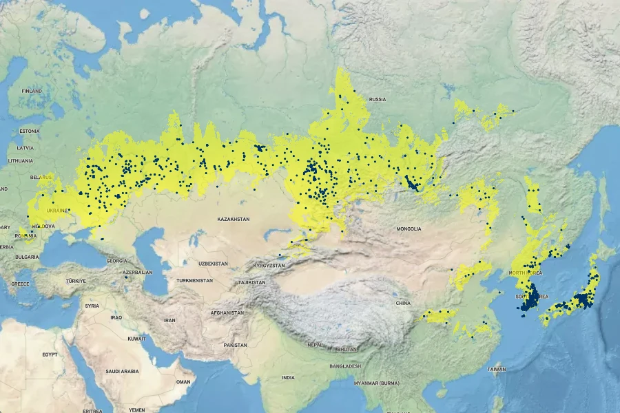 Serratula coronata Native Range