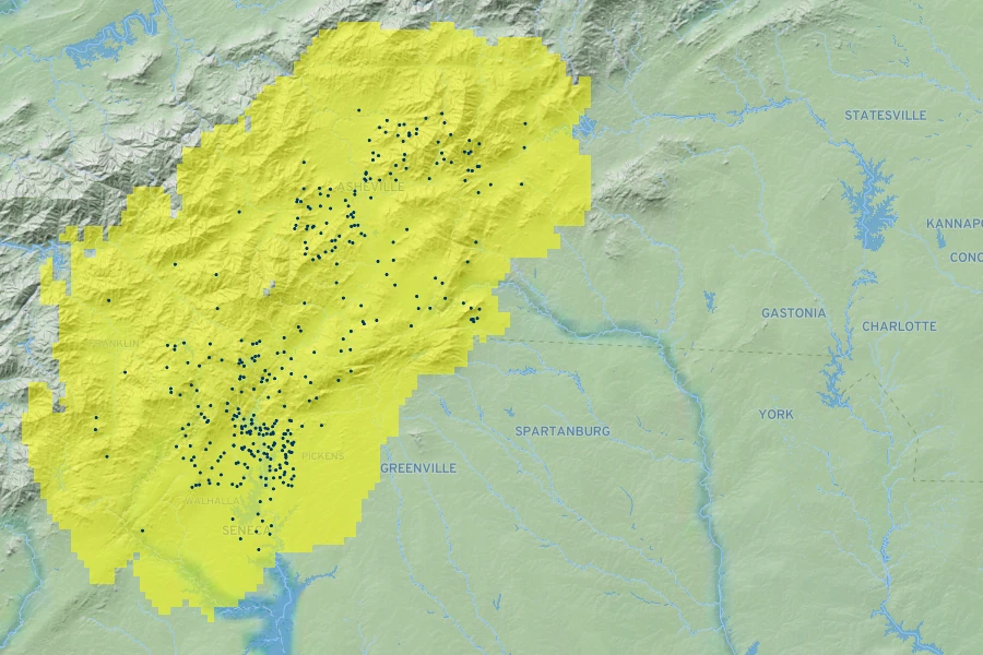 Shortia galacifolia Native Range