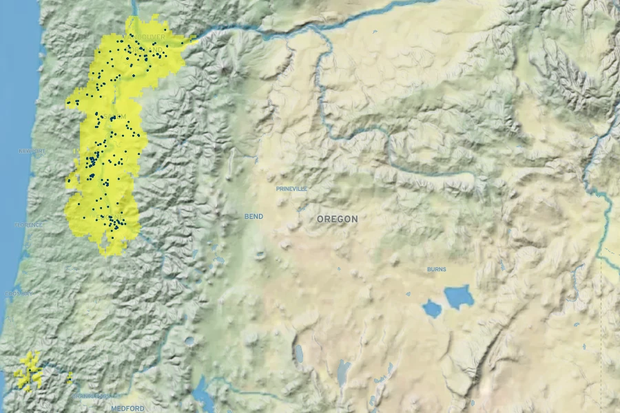 Sidalcea campestris Native Range