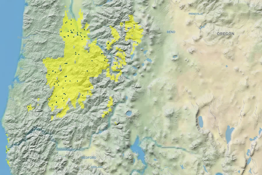 Sidalcea cusickii Native Range