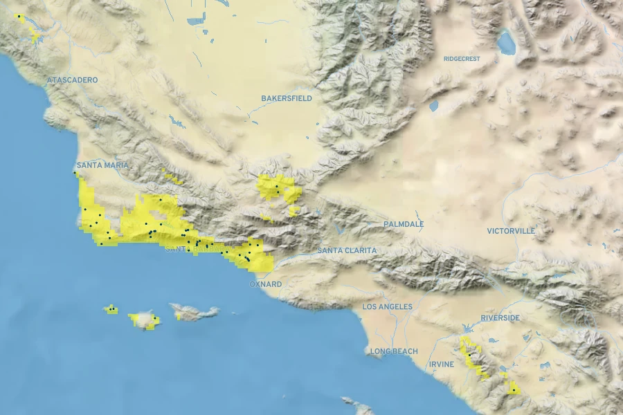 Sidalcea malviflora subsp. californica Native Range