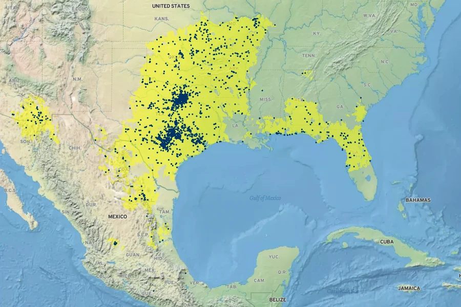 Sideroxylon lanuginosum Native Range