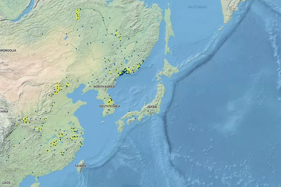 Silene banksia Native Range