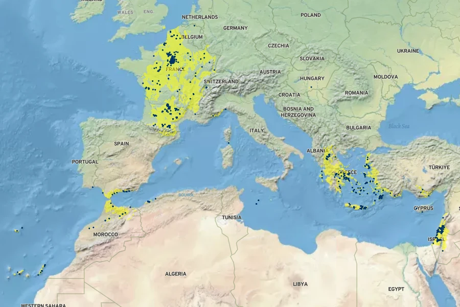 Silene behen Native Range