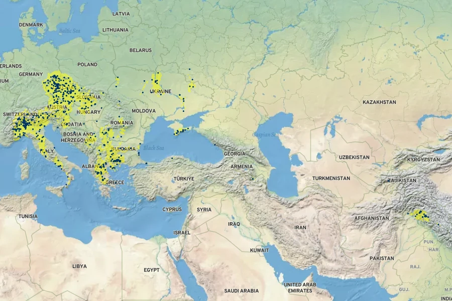 Silene coronaria Native Range