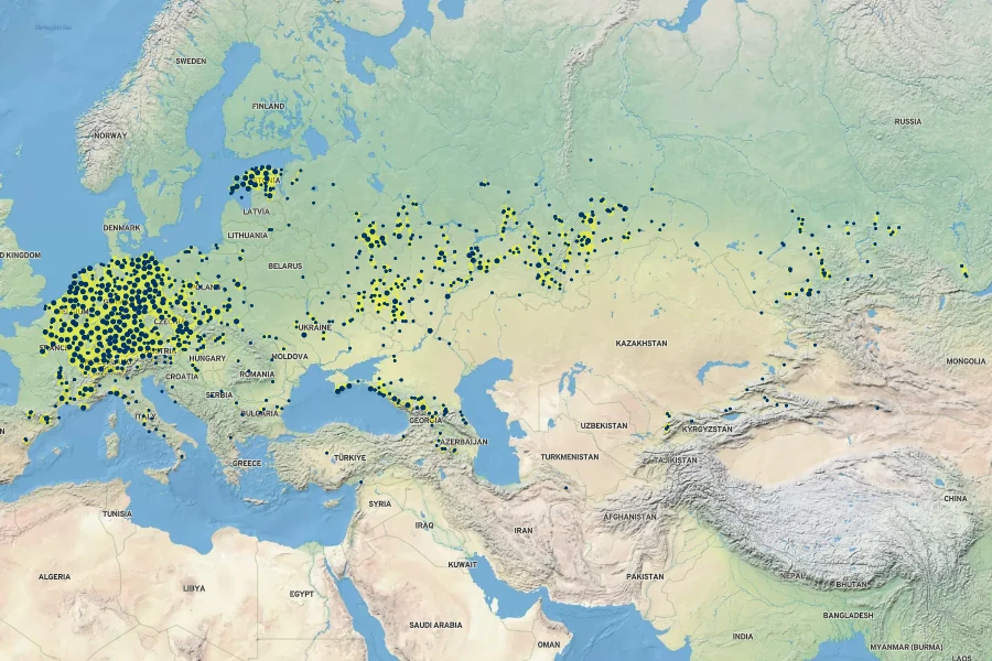 Silene noctiflora Native Range