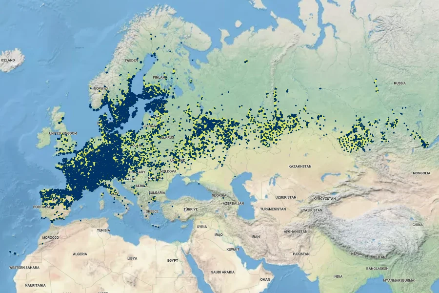 Silene nutans Native Range