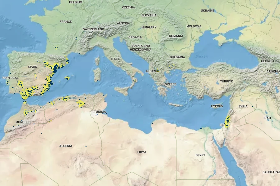 Silene rubella Native Range