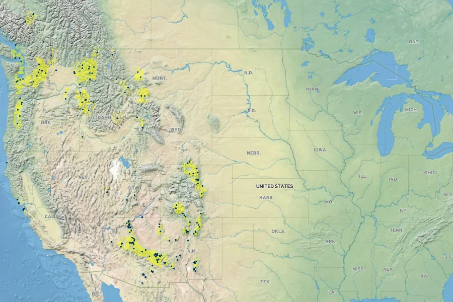 Silene scouleri Native Range