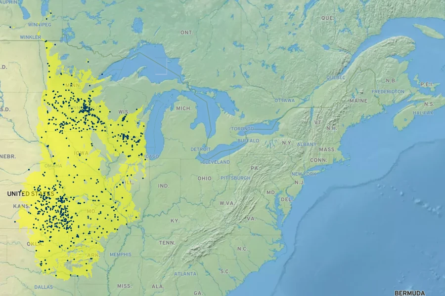 Sisyrinchium campestre Native Range