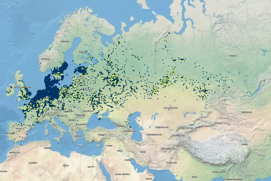 Sium latifolium Native Range