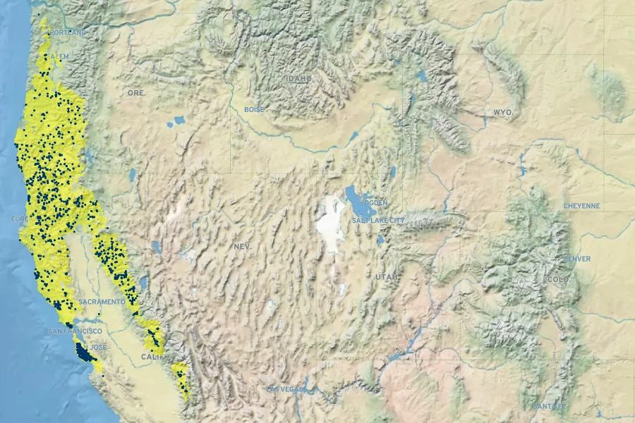 Smithiastrum prenanthoides Native Range