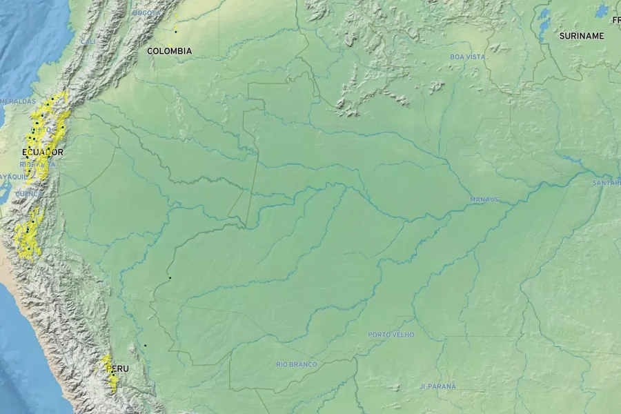 Solanum cajanumense Native Range