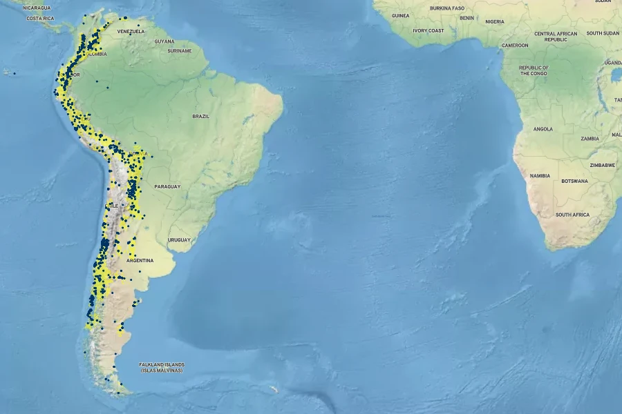 Solanum tuberosum Native Range