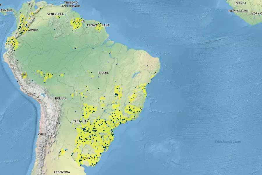 Solanum viarum Native Range
