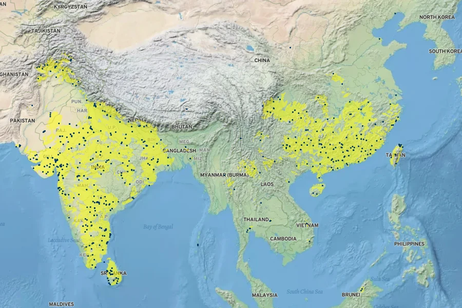 Solanum virginianum Native Range