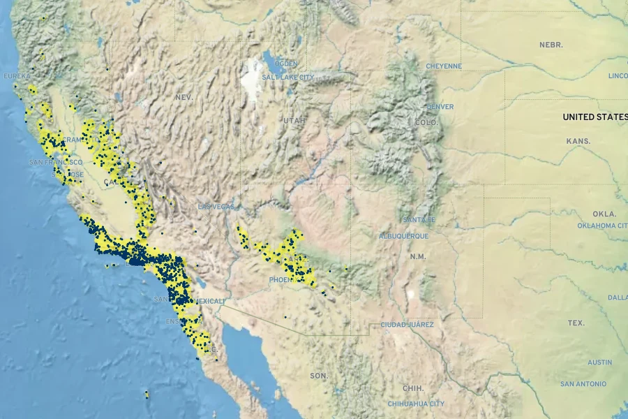 Solanum xanti Native Range