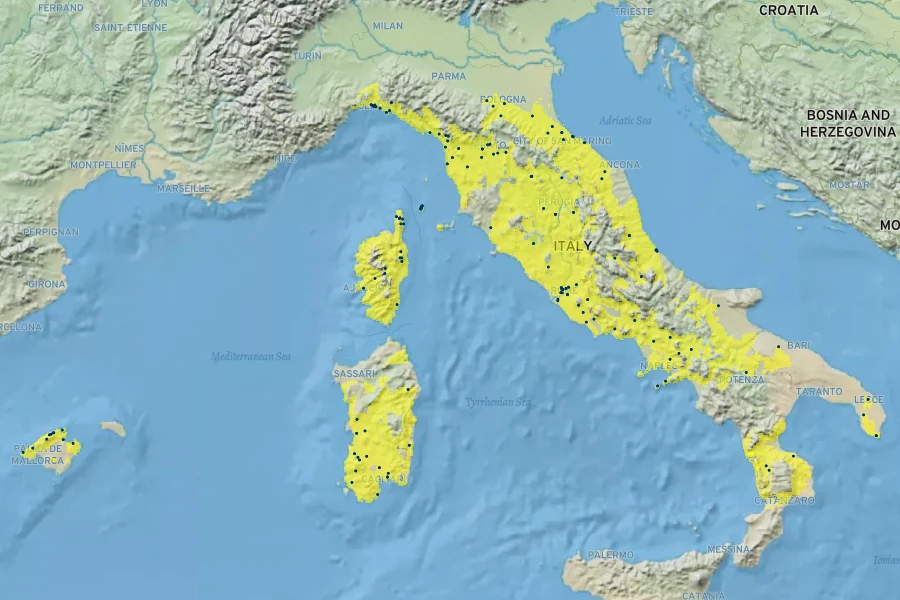 Soleirolia soleirolii Native Range