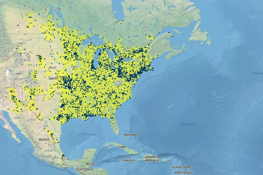 Solidago altissima Native Range