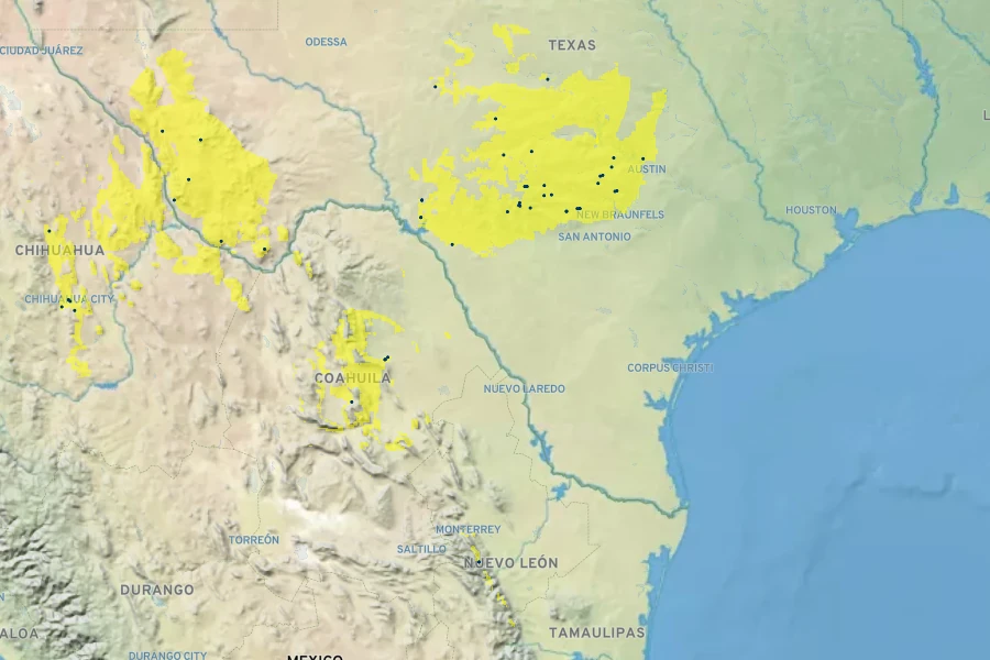 Solidago juliae Native Range