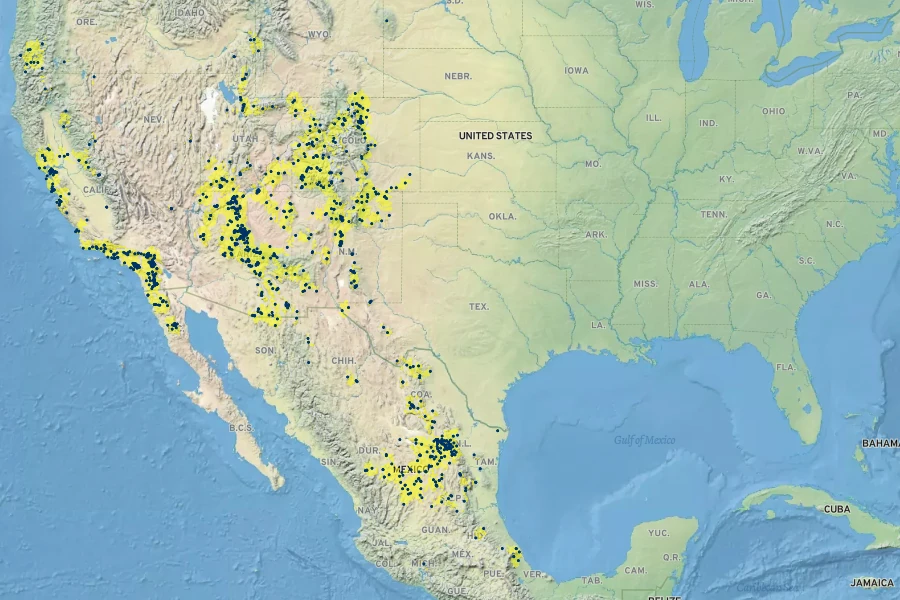 Solidago velutina Native Range