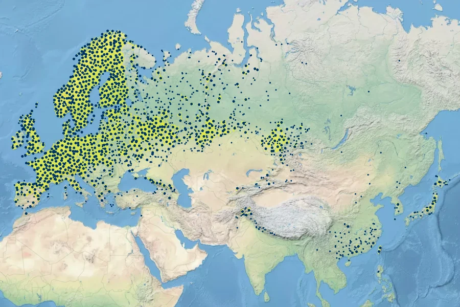 Solidago virgaurea Native Range