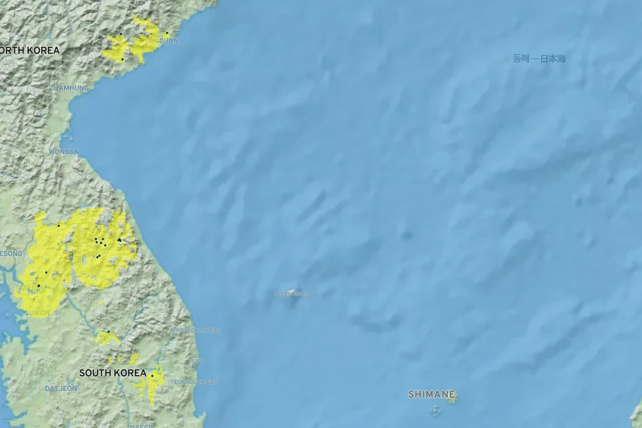 Sophora koreensis Native Range