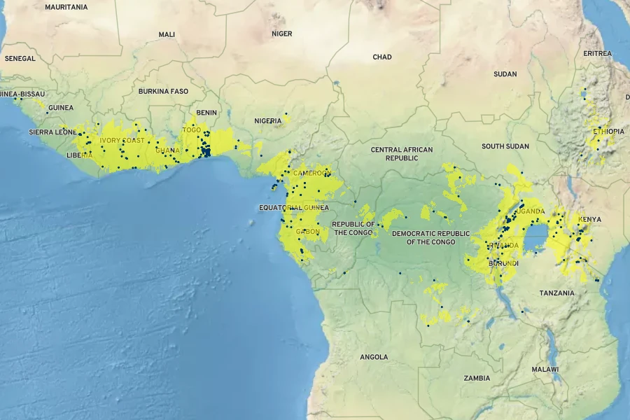 Spathodea campanulata Native Range