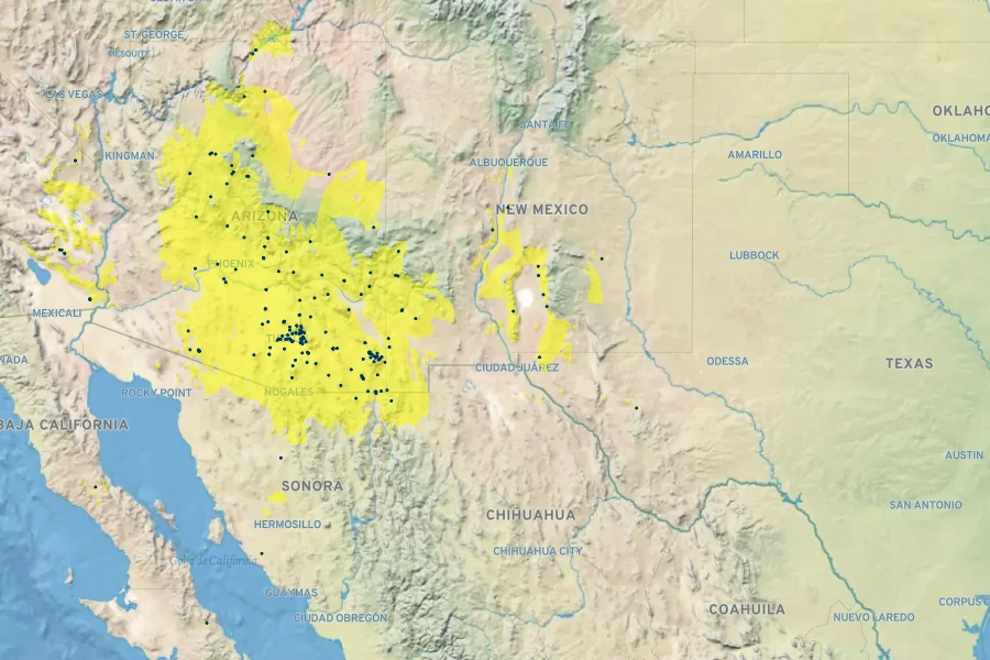 Sphaeralcea laxa Native Range